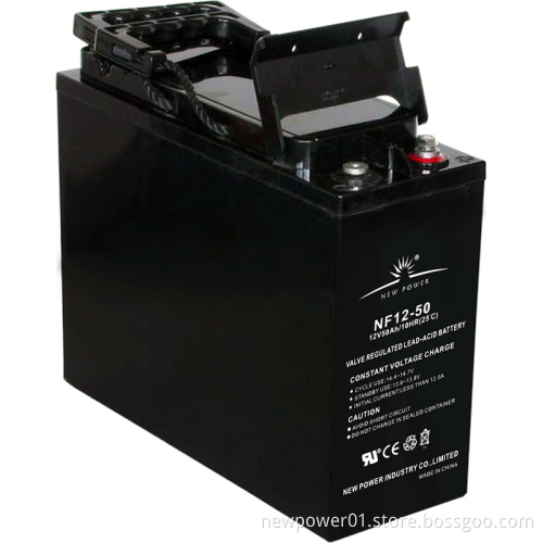 12V50ah Front Terminal Lead Acid Battery for Telecommunication Systems (NF12-50)